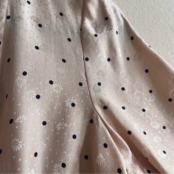 Sezane NEW Quitterie Silk 3/4 Sleeves Blouse in Nude Black Polka Dots in 33/2US - Picture 12 of 16